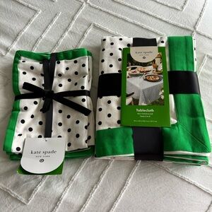 Kate Spade x Target Green and Polka Dot Tablecloth Set
